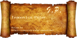 Ivanovics Péter névjegykártya