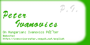 peter ivanovics business card